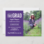 Uitnodiging van de Paarse en Witte GraduPartij (Voorkant)