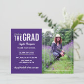 Uitnodiging van de Paarse en Witte GraduPartij (Staand voorkant)