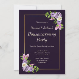 Uitnodiging van de Paarse Floral Housewarming Part