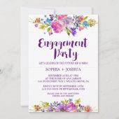 Uitnodiging van de Paarse Garden-partij Plum (Voorkant)