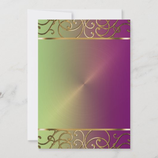 Uitnodiging van de Paarse Groene en Gouden Partij (Voorkant)