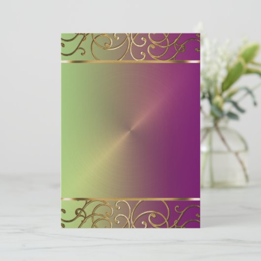 Uitnodiging van de Paarse Groene en Gouden Partij (Staand voorkant)