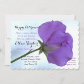 Uitnodiging van de Paarse partij Sweet Pea (Voorkant)