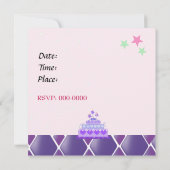 uitnodiging van de Paarse prinses Cake (Achterkant)