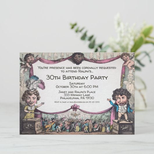  uitnodiging van de  partij (Staand voorkant)