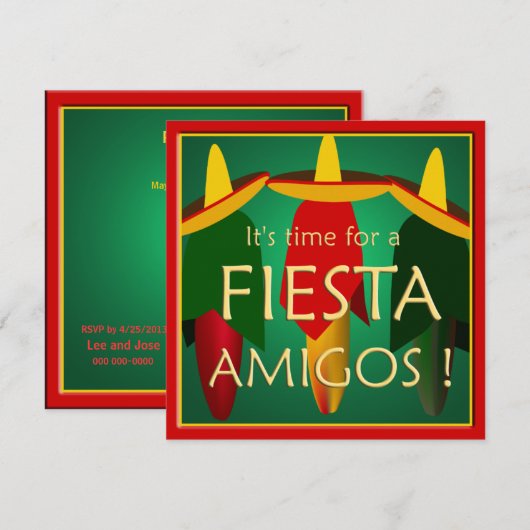 Uitnodiging van de partij Amigos Fiesta (Voorkant / Achterkant)