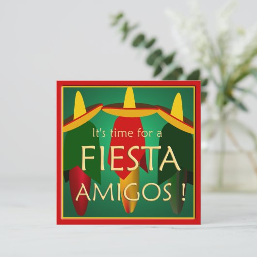 Uitnodiging van de partij Amigos Fiesta (Staand voorkant)