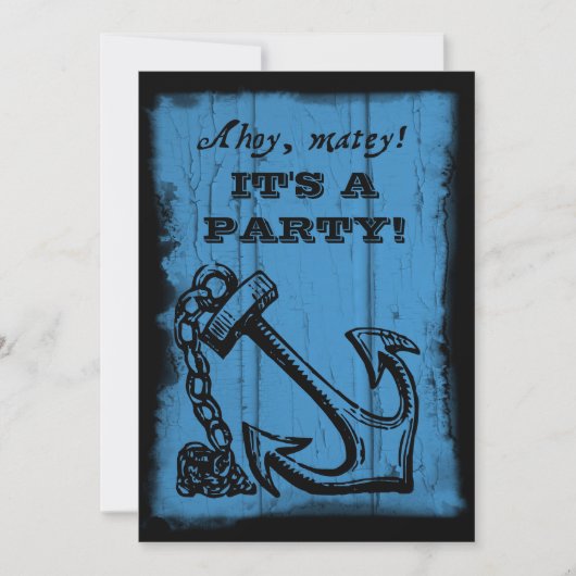 uitnodiging van de partij Anchor Blue Birthday (Voorkant)