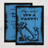 uitnodiging van de partij Anchor Blue Birthday (Voorkant / Achterkant)
