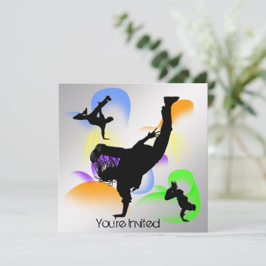 Uitnodiging van de partij B-Boying (Staand voorkant)