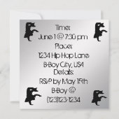 Uitnodiging van de partij B-Boying (Achterkant)