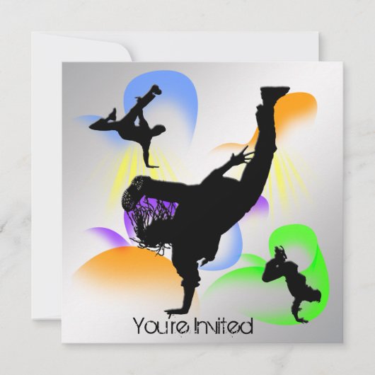 Uitnodiging van de partij B-Boying (Voorkant)