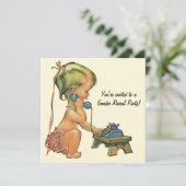  uitnodiging van de partij Baby shower voor gender (Staand voorkant)