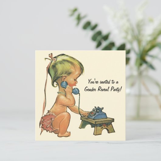  uitnodiging van de partij Baby shower voor gender (Staand voorkant)