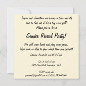  uitnodiging van de partij Baby shower voor gender (Achterkant)