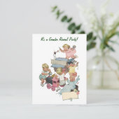  uitnodiging van de partij Baby shower voor gender (Staand voorkant)