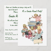  uitnodiging van de partij Baby shower voor gender (Voorkant / Achterkant)