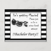 Uitnodiging van de partij Bachelor - gevangenisond Briefkaart (Voorkant)