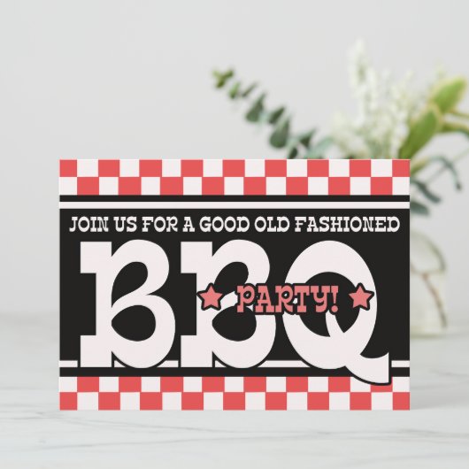Uitnodiging van de partij Barbeque (Staand voorkant)