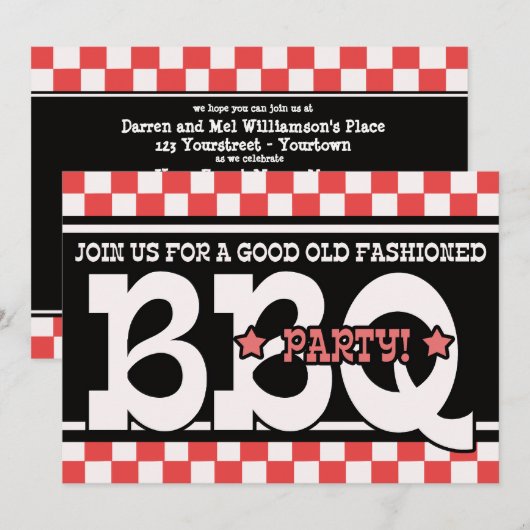 Uitnodiging van de partij Barbeque (Voorkant / Achterkant)