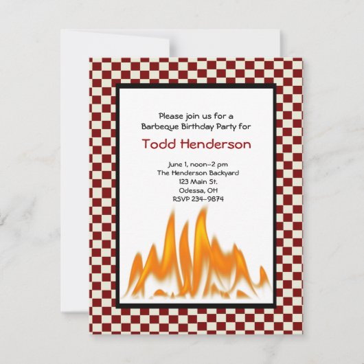 Uitnodiging van de partij Barbeque (Voorkant)