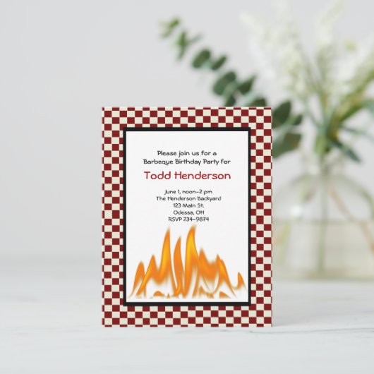 Uitnodiging van de partij Barbeque (Staand voorkant)