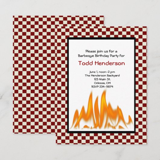 Uitnodiging van de partij Barbeque (Voorkant / Achterkant)