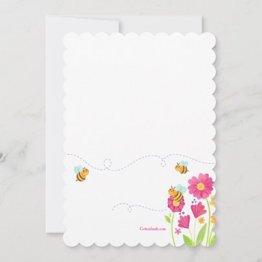 Uitnodiging van de partij Bee Spring Birthday (Achterkant)