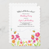 Uitnodiging van de partij Bee Spring Birthday (Voorkant / Achterkant)