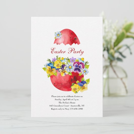 Uitnodiging van de partij bij Pasen (Staand voorkant)
