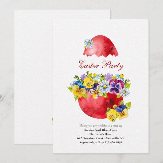 Uitnodiging van de partij bij Pasen (Voorkant / Achterkant)