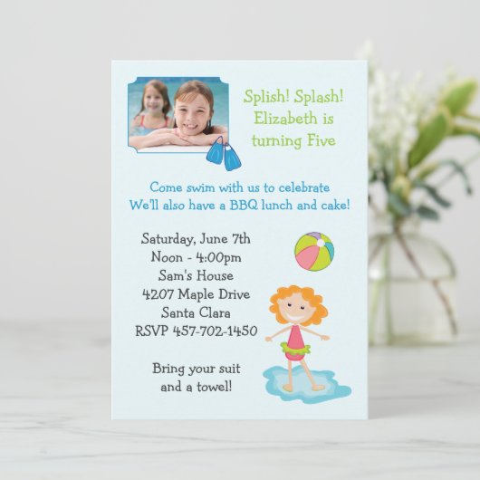 uitnodiging van de partij Birthday (Staand voorkant)