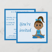 Uitnodiging van de partij Birthday voor een Yoga-p (Voorkant / Achterkant)