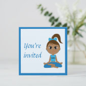 Uitnodiging van de partij Birthday voor een Yoga-p (Staand voorkant)