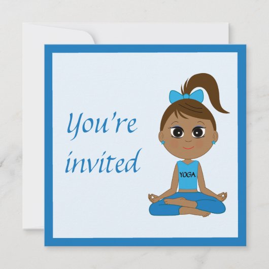 Uitnodiging van de partij Birthday voor een Yoga-p (Voorkant)