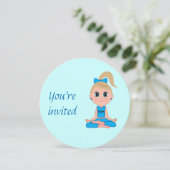 Uitnodiging van de partij Birthday voor een Yoga-p (Staand voorkant)