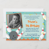 Uitnodiging van de partij "Bowled Over" - jongens (Voorkant)