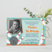 Uitnodiging van de partij "Bowled Over" - jongens (Staand voorkant)