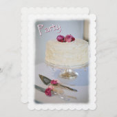 Uitnodiging van de partij "Cake and Rozen Jubileum (Voorkant / Achterkant)