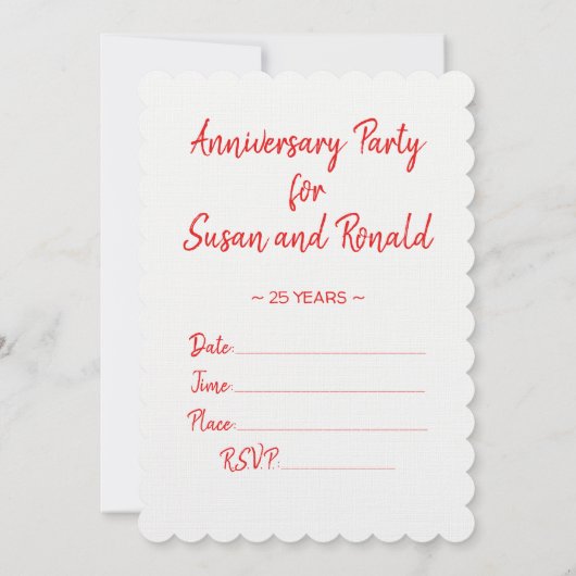 Uitnodiging van de partij "Cake and Rozen Jubileum (Achterkant)