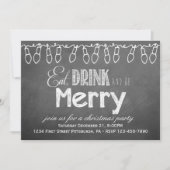 Uitnodiging van de partij Chalkboard Holiday (Voorkant)