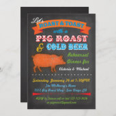 Uitnodiging van de partij Chalkboard Pig Roast (Voorkant / Achterkant)