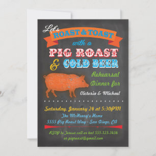 Uitnodiging van de partij Chalkboard Pig Roast