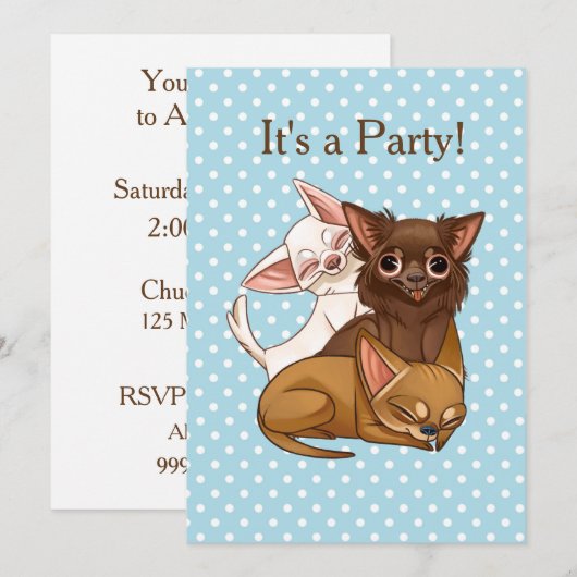Uitnodiging van de partij Chihuahua (Voorkant / Achterkant)