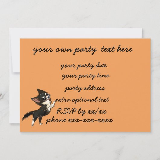 Uitnodiging van de partij Chihuahua (Achterkant)