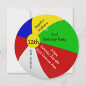 uitnodiging van de partij Colorful Beach Birthday (Voorkant)