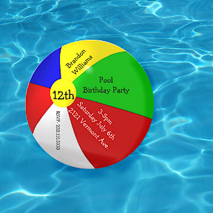 uitnodiging van de partij Colorful Beach Birthday