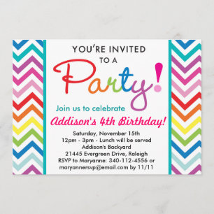 Uitnodiging van de partij Colorful Chevron