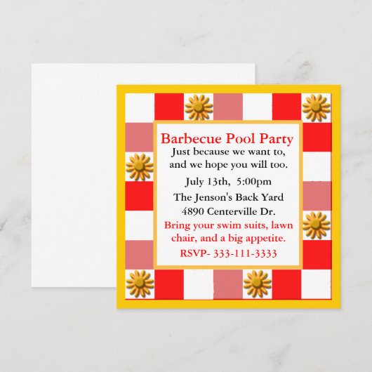 uitnodiging van de partij Colorful Fun (Voorkant / Achterkant)