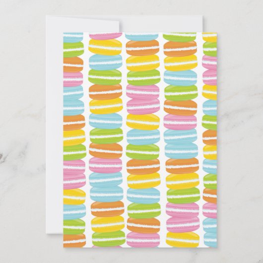 Uitnodiging van de partij Colorful Macarons (Achterkant)